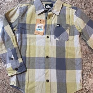 Quiksilver Boys Plaid Button-Up Shirt | Winter Pear | Size 5 | NWT